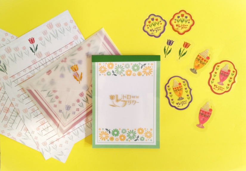 昭和の喫茶店へタイムスリップ♪ 100均「レトロフラワー」文具