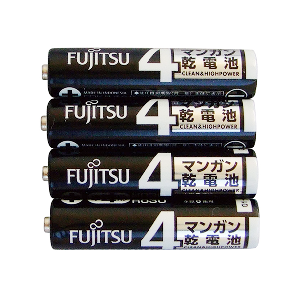 乾電池 単4形 マンガン電池 富士通 Fujitsu 黒マンガン乾電池単4 4P 067493