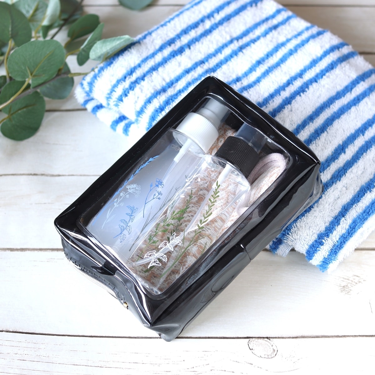 トラベルボトル 詰め替え容器ミストボトル ボタニカル柄 100ml　005341