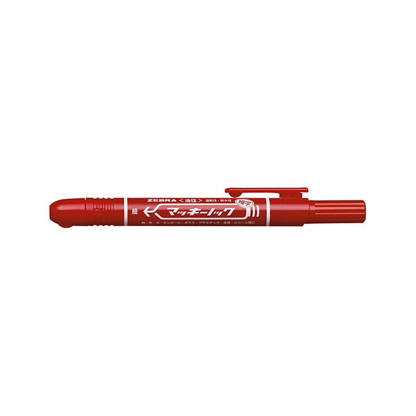 油性ペン 油性マーカー ZEBRA ゼブラ ノック式油性マーカー マッキーノック 細字 P-YYSS6-R 赤 レッド 1.0?1.3mm　012497