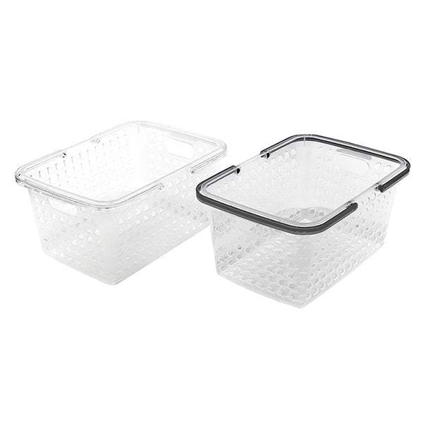 収納ボックス 収納ケース ストック収納 ハンドル付 aカラーバスケット