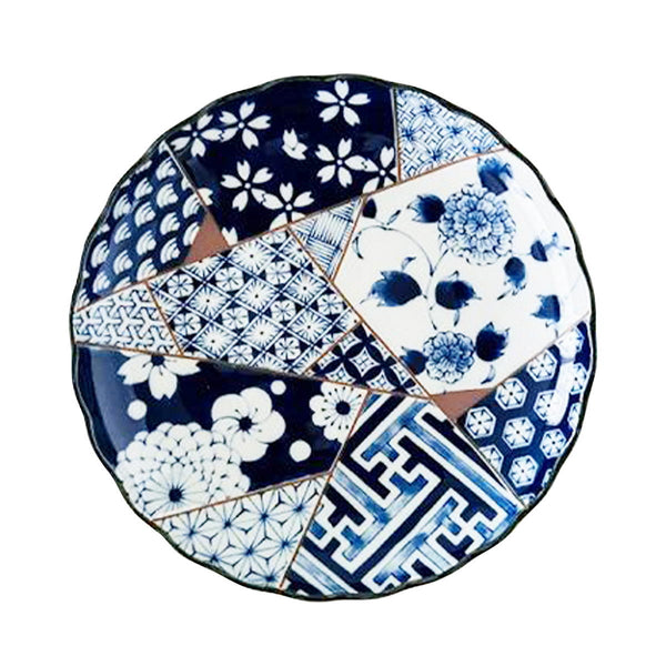 Tokinone PB.藍友禅菊型8.0皿 021198