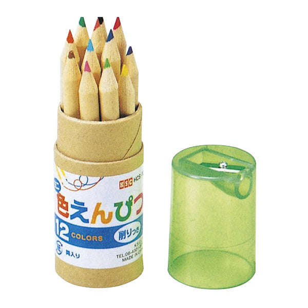 色鉛筆 色えん筆 カラーペンシル 12色セット ミニ色鉛筆 削り付　021216