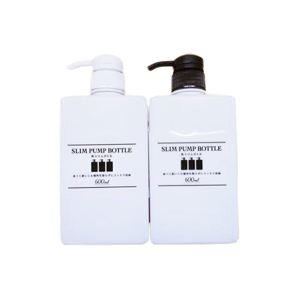 シャンプーディスペンサー 詰め替えボトル 角スリムボトル 600ml　023454