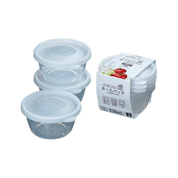 食品保存容器 フードストッカー ストック容器 ホームパックD 3P ホワイト 250ml　039075