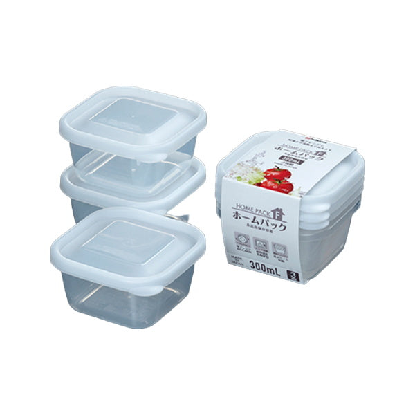 食品保存容器 フードストッカー ストック容器 ホームパックF 3P ホワイト 300ml　039082