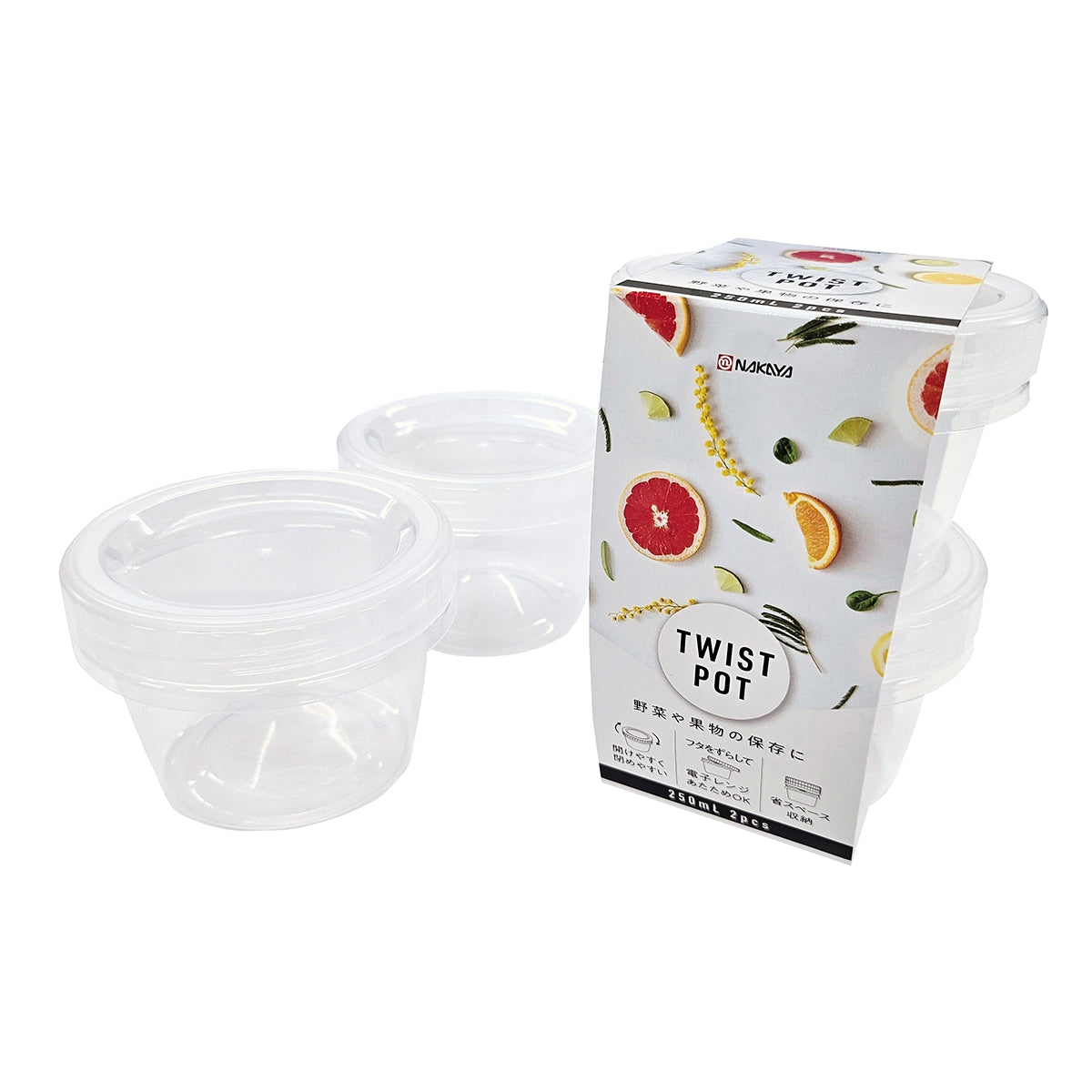 食品保存容器 ストックパック K440-1 ツイストポット250ml クリア 039454