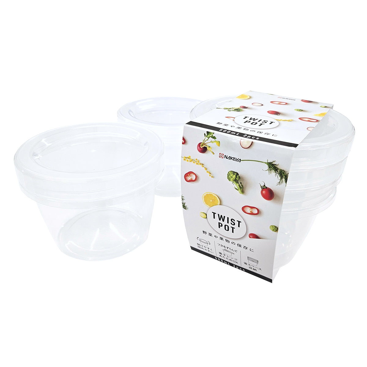 食品保存容器 ストックパック K439-1 ツイストポット500ml クリア 039456