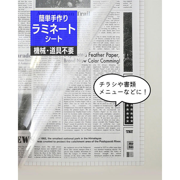 手貼りで簡単ラミネート L版サイズ 3枚 97×139mm 040359