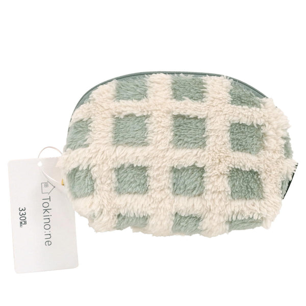 とも様　ポーチ２点　チェック✖️無地 041665_cc1410a5-1e7e-483b-b368