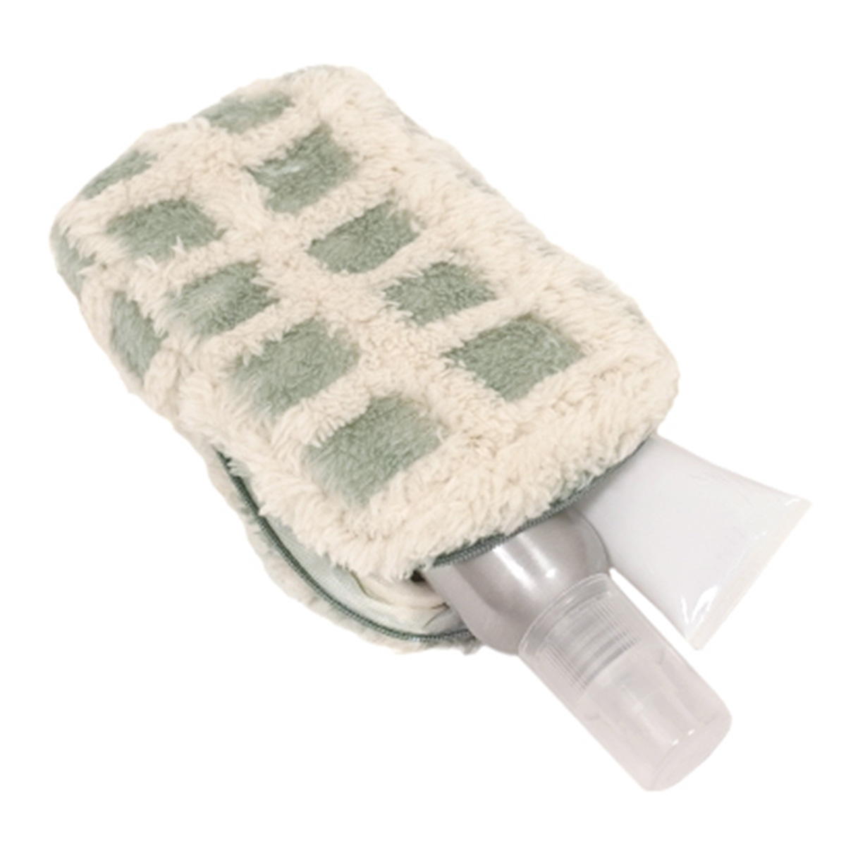 OUTLET】Tokinone PB.もこもこタテ型ポーチ チェック柄 GY 041690