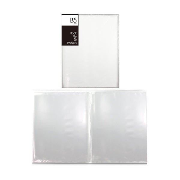 ポケットファイル PB.B5ブックファイル 20P ホワイト　045978