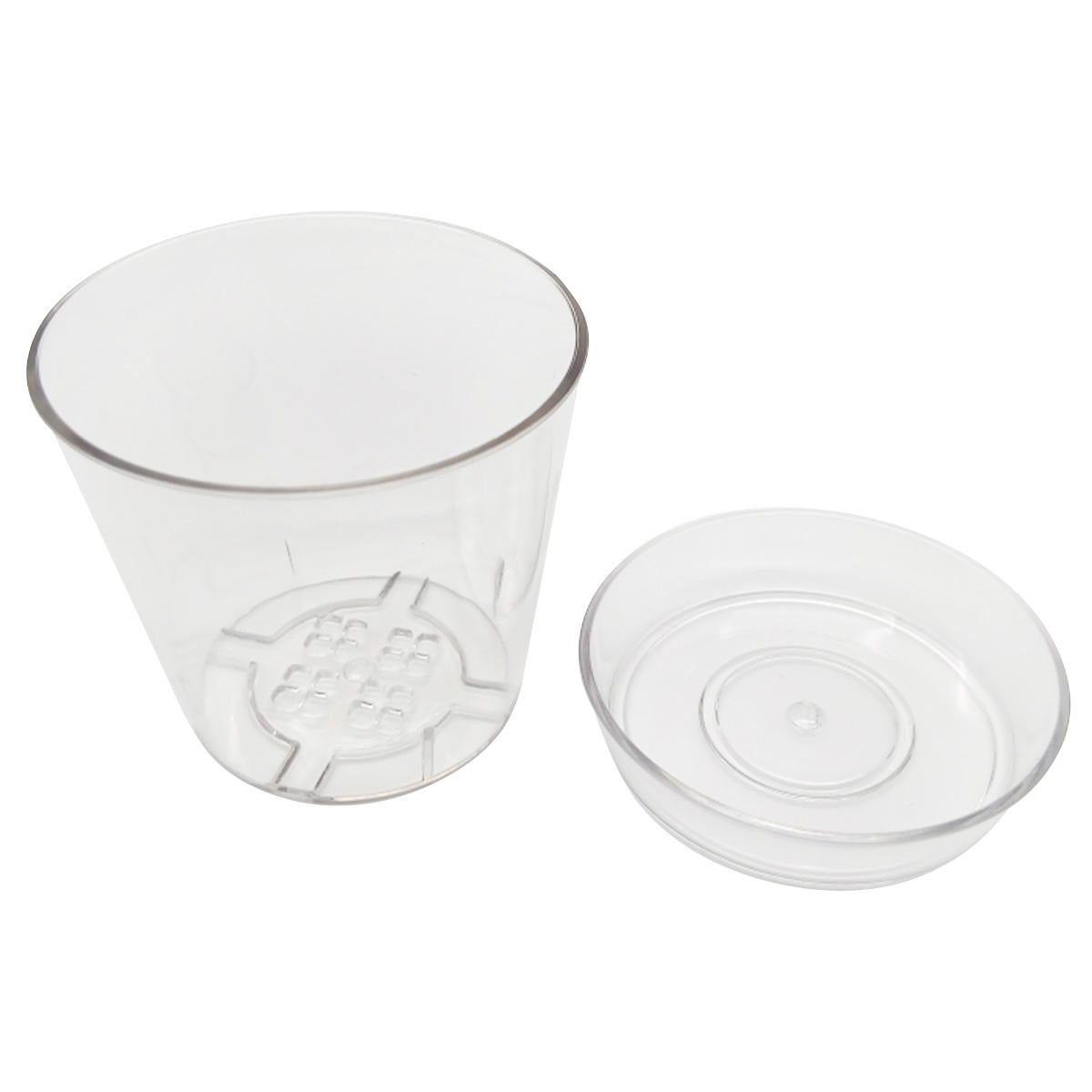 Tokinone PB.植木鉢鉢皿付き丸型 3号 クリア 046957