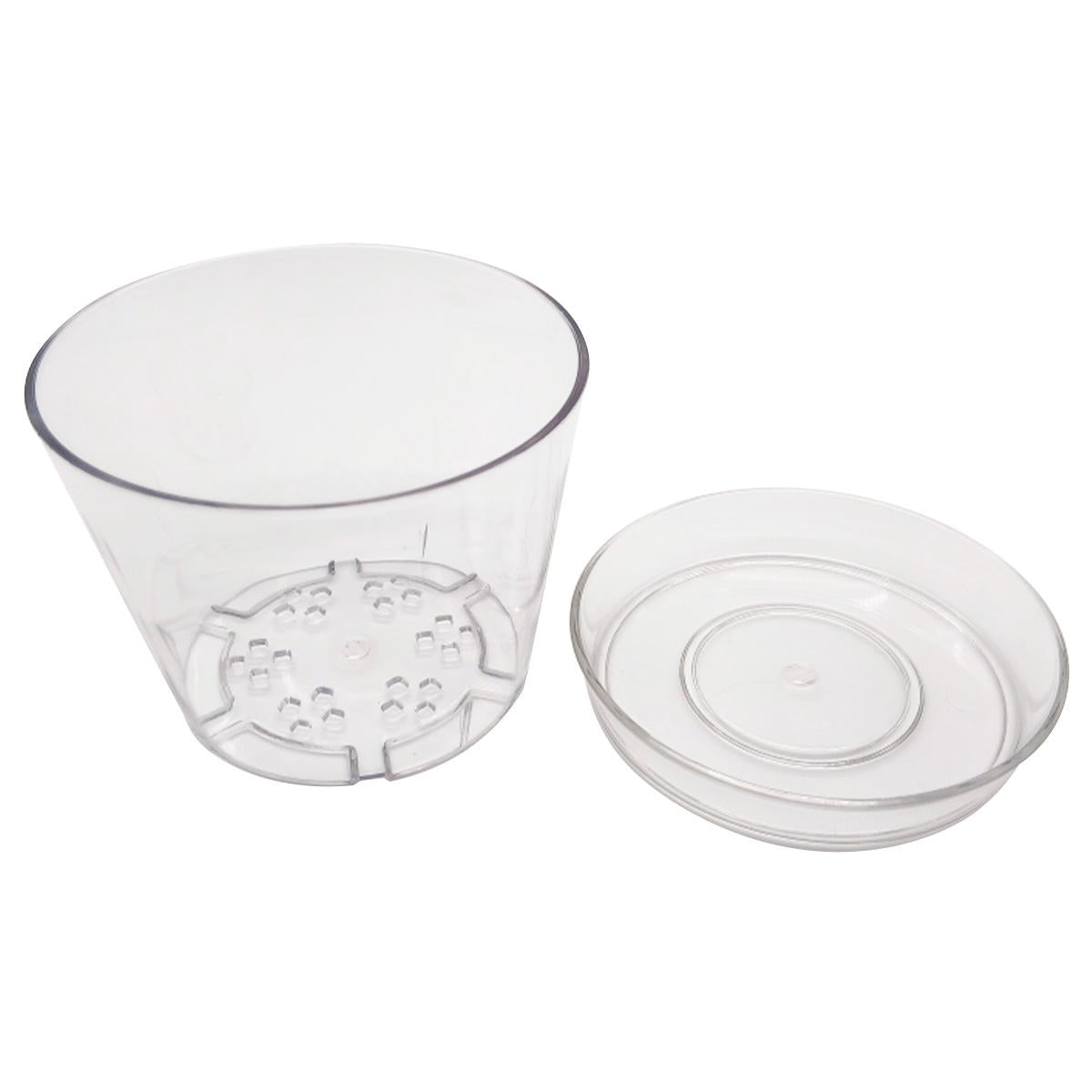 Tokinone PB.植木鉢鉢皿付き丸型 4号 クリア 046966