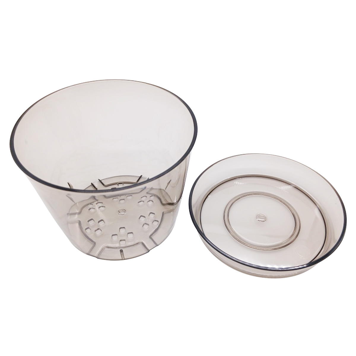 Tokinone PB.植木鉢鉢皿付き丸型 4号 グレー 046967