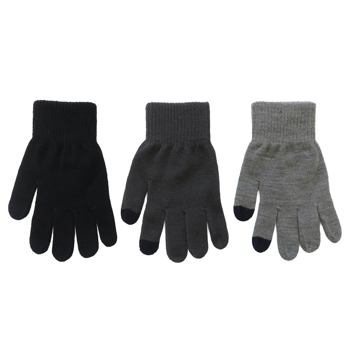 スマホ対応手袋 無地 のびのびスマホ手袋裏起毛　050456