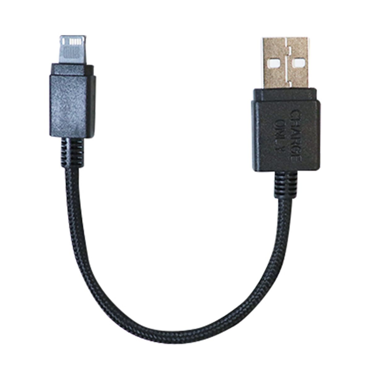 PB.iPhone用充電専用ケーブル10cmメッシュタイプ2.4A ブラック