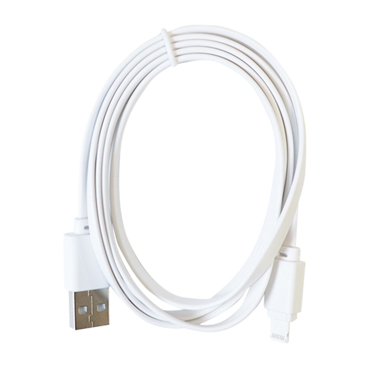 lightning ケーブル iPhone充電 PB.USB-Atoライトニング充電･転送フラットケーブル 1m ホワイト 053367