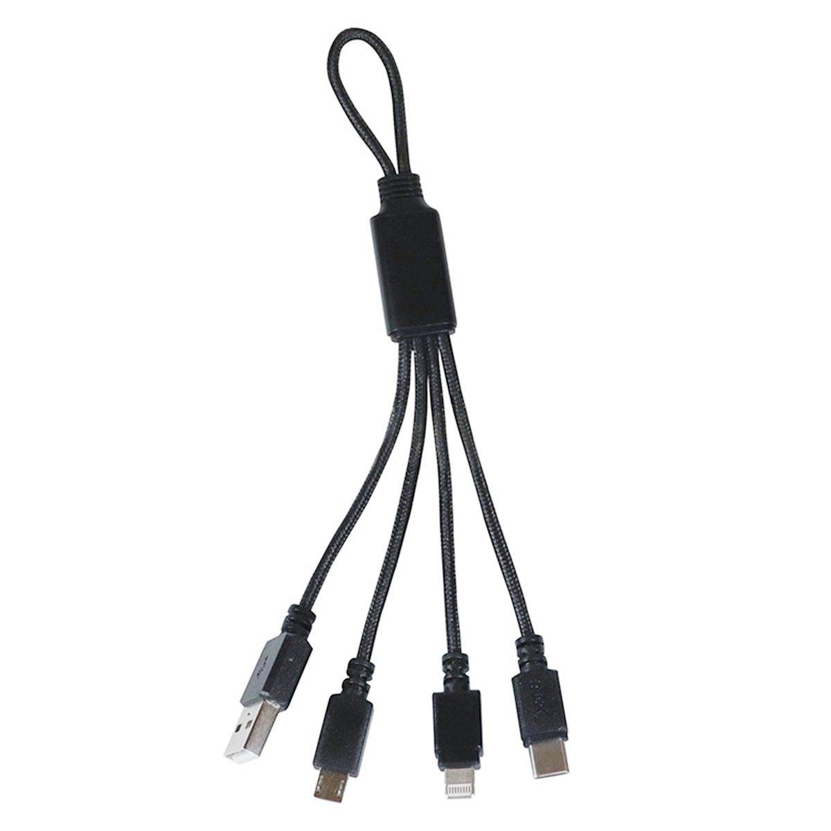 USBケーブル 充電専用ケーブル PB.AtoC･B･ライトニング充電ケーブル ブラック 053374