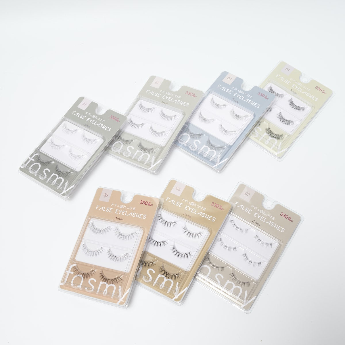 つけまつげ♡ 付けまつげ PB. fasmyつけまつげ 3ペア入 ツケマ 01 054283