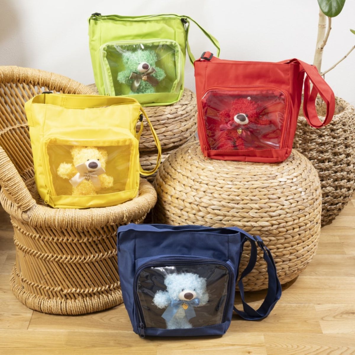 【OUTLET】ぬいバッグ ぬいぐるみバッグ 痛バ PB.ぬい収納ショルダーバッグA（グリーン・パープル）ぬい活 オタ活 054813