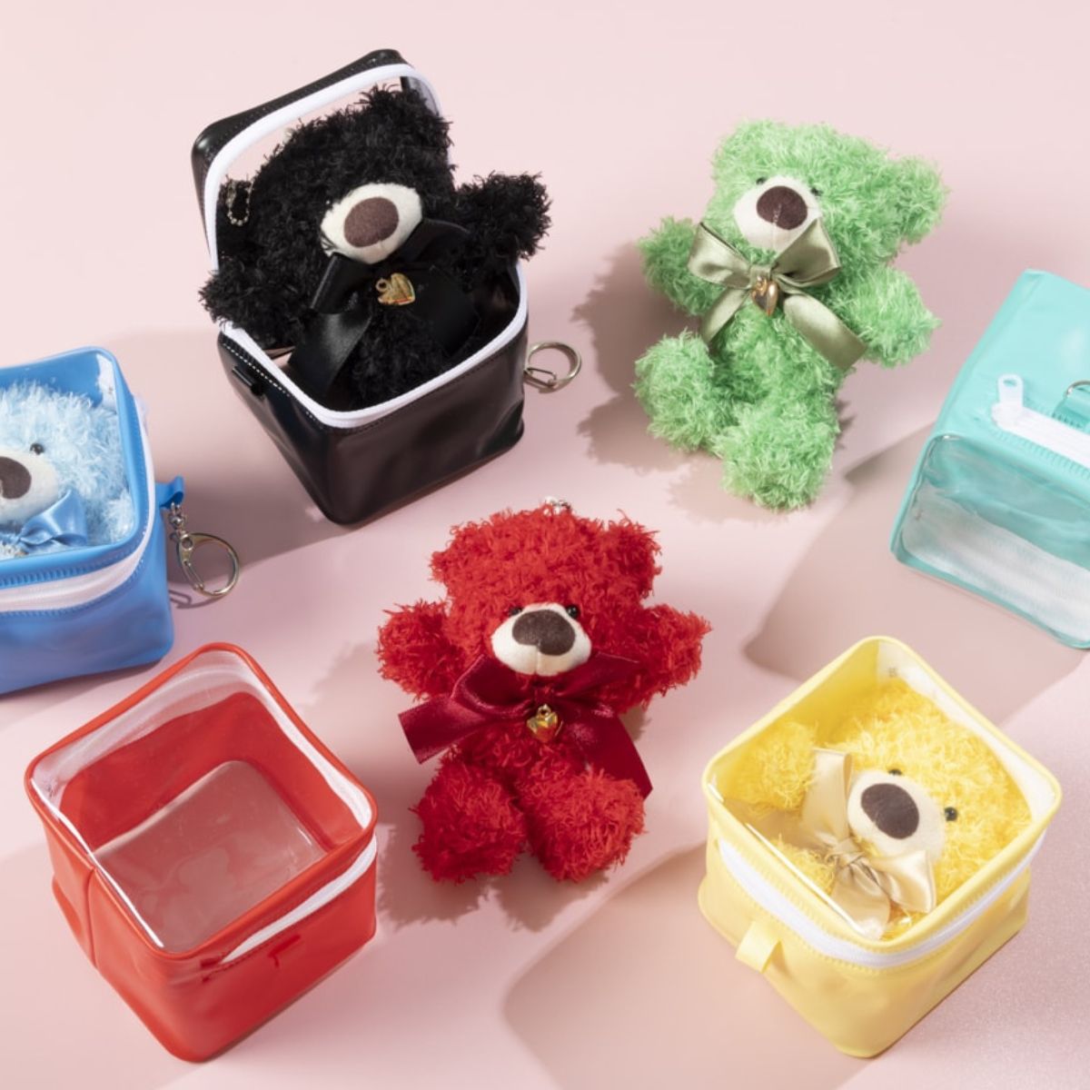 ぬいポーチ ぬいケース PB.繋げるぬい収納ポーチ キューブ （ブラック）ぬい活 054908