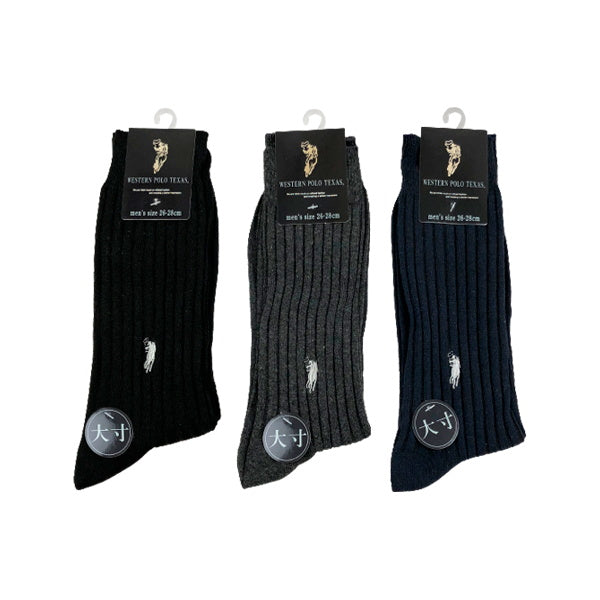 靴下 ソックス メンズ 紳士 男性 太リブソックス大寸 ポロ 26-28cm 056824