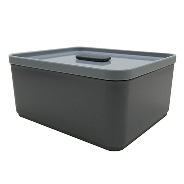 食品保存容器 蓋つき ストック容器 長方形 Tokinone PB.フードコンテナ バルブ付き 440ml グレー　059738