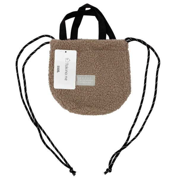 巾着 OUTLET】きんちゃくバッグ Tokinone PB.ボア巾着バッグ ベージュ