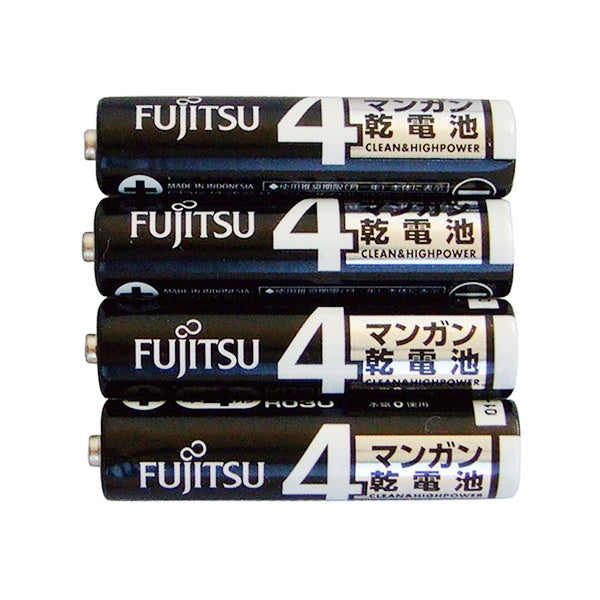 乾電池 単4形 マンガン電池 富士通 Fujitsu 黒マンガン乾電池単4 4P　067493