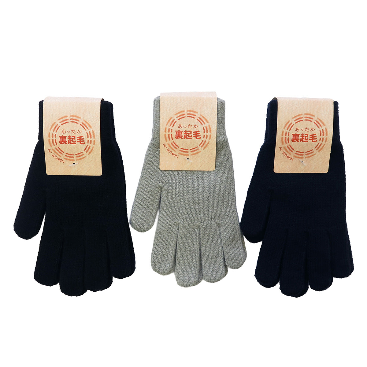 レディース手袋 無地 シンプル 婦人裏起毛手袋　068400