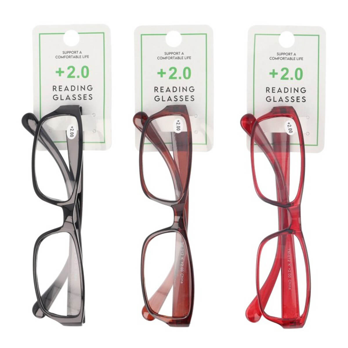 老眼鏡 2.0度 プラスチックフレーム 　073566