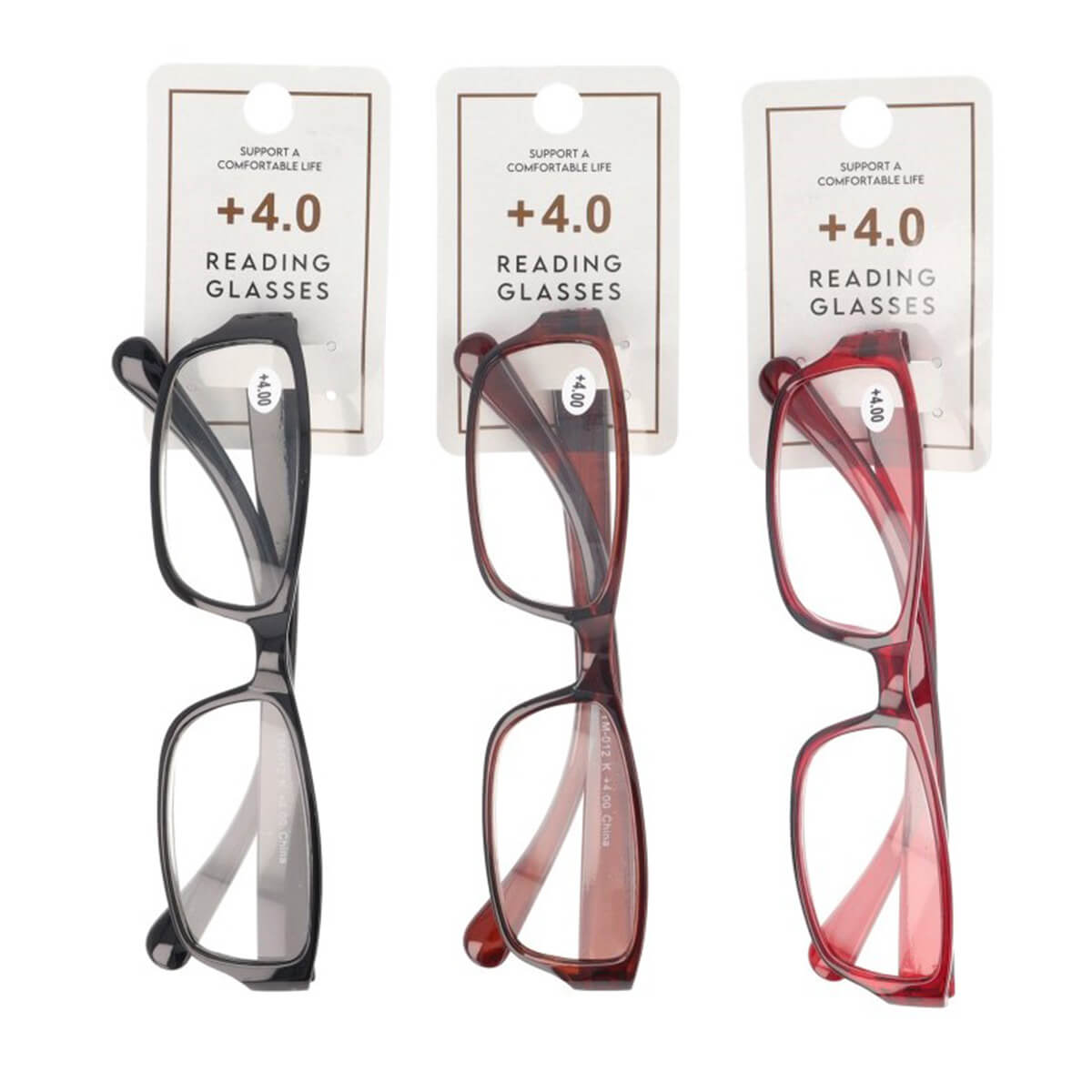 老眼鏡 4.0度  プラスチックフレーム　073570