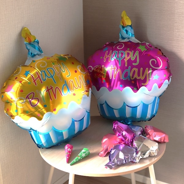 風船 ふうせん アルミバルーン HBDケーキ 　076700