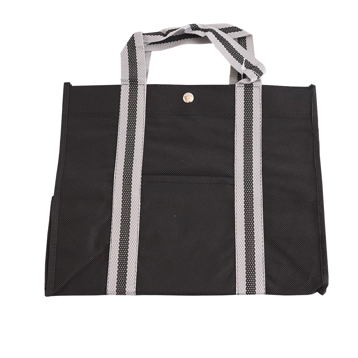 WOVEN 黒白チェック トートバッグ 白黒チェックのトートバック／手提げ／インド綿×からし色 トート