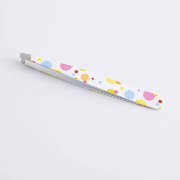 毛抜き ツイーザー ツィーザー  ステンレス製 水玉柄毛抜き 先斜めタイプ　081915