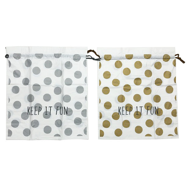 トラベルポーチ きんちゃく袋 フロスト巾着袋 LL ドット W40xH45xD10cm