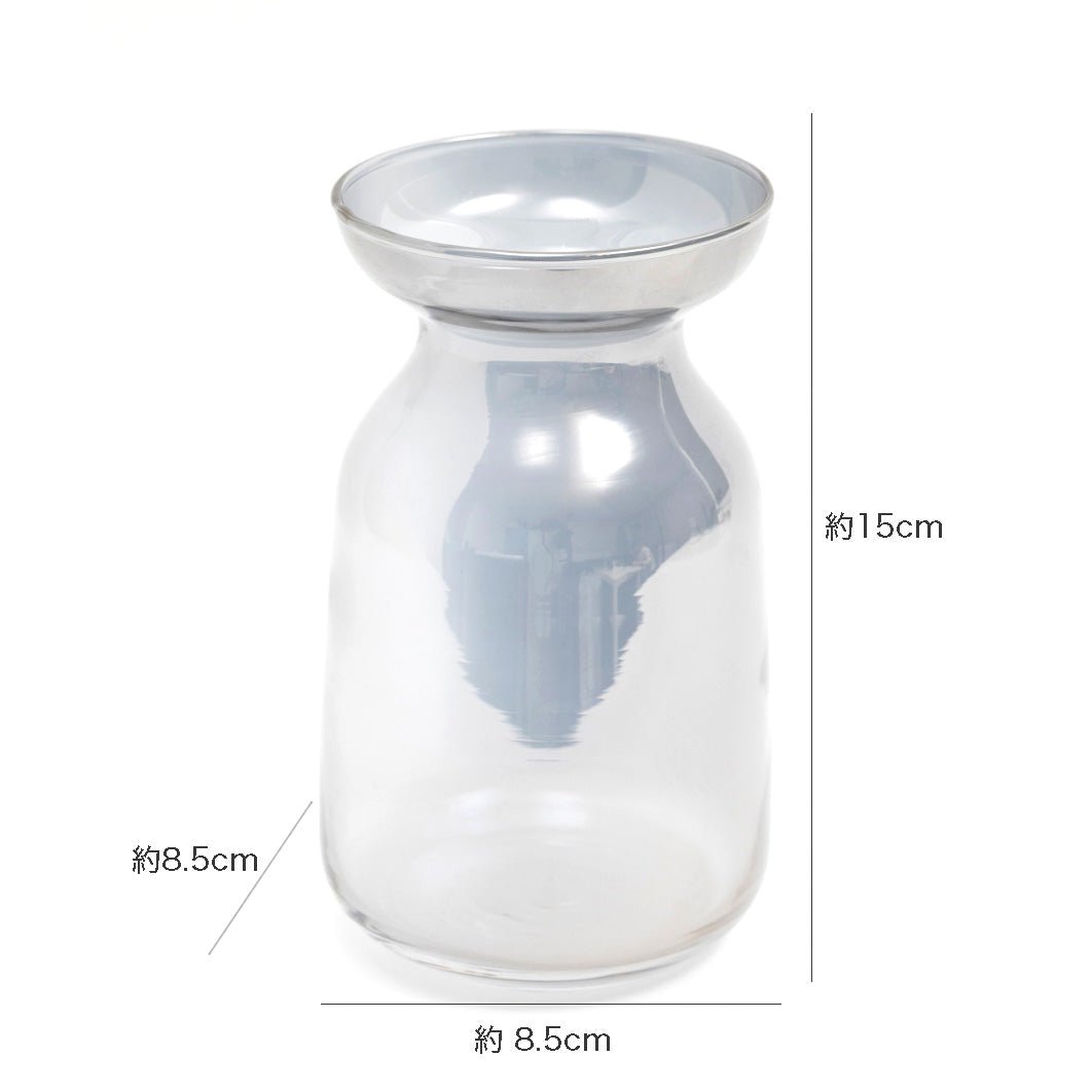 花瓶 フラワーベース ガラス瓶 ガラスベース Tokinone PB.オーロラフラワーベース グレー 15x8.5cm フラワーアレンジ 小瓶 中瓶　046864