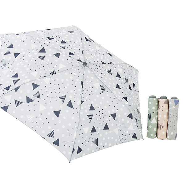 【OUTLET】折り畳み傘 ケース付 レディース 婦人 雨傘 三角柄 おしゃれ 折りたたみ雨傘　208319