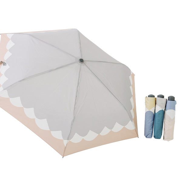 【在庫限り】折り畳み傘 ケース付 レディース 婦人 雨傘 くすみカラー おしゃれ 裾配色折りたたみ雨傘　208321