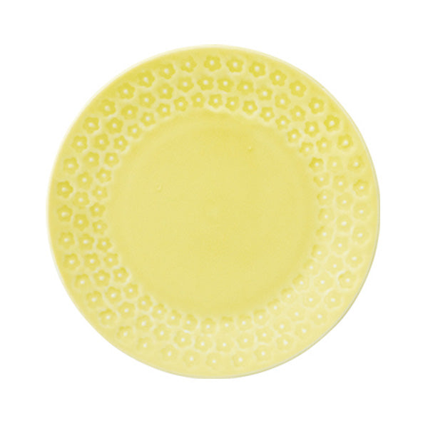 【OUTLET】小皿 丸皿 取り分け皿 プレート 黄 おしゃれ モダン フラワー 花柄 ケーアイ78002322 16.5×16.5×2cm　216669