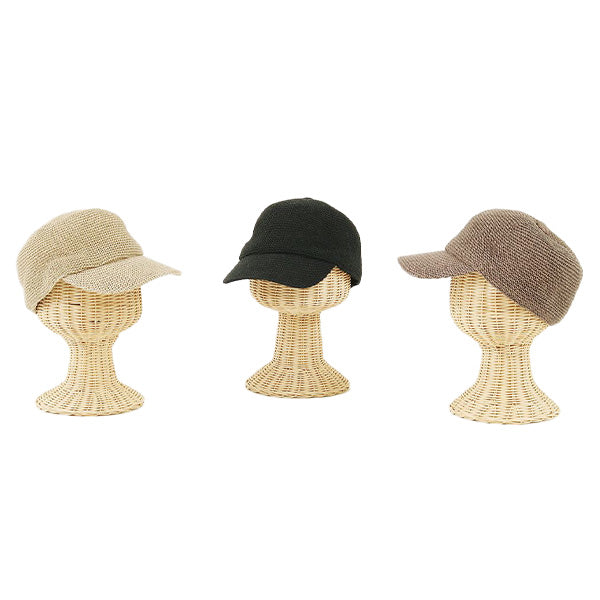 【クーポンで半額】キャップ 帽子 レディース 夏用 婦人 麻混ガーター編みキャップ UV対策 熱中症対策 　217184