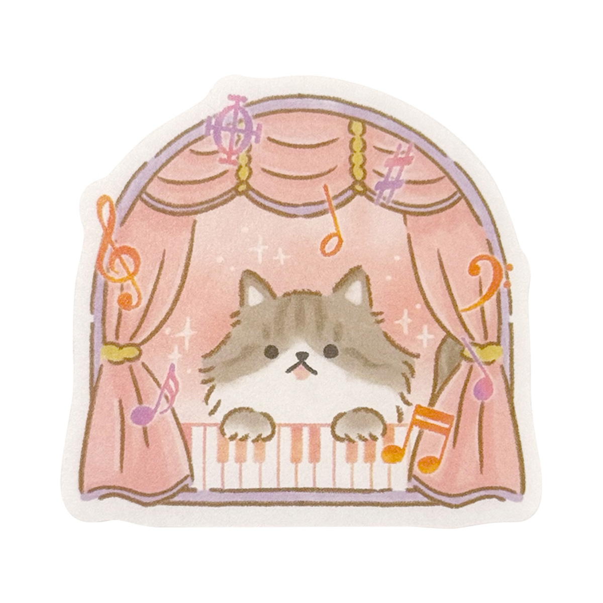 フレークシール 音楽と動物柄 301664