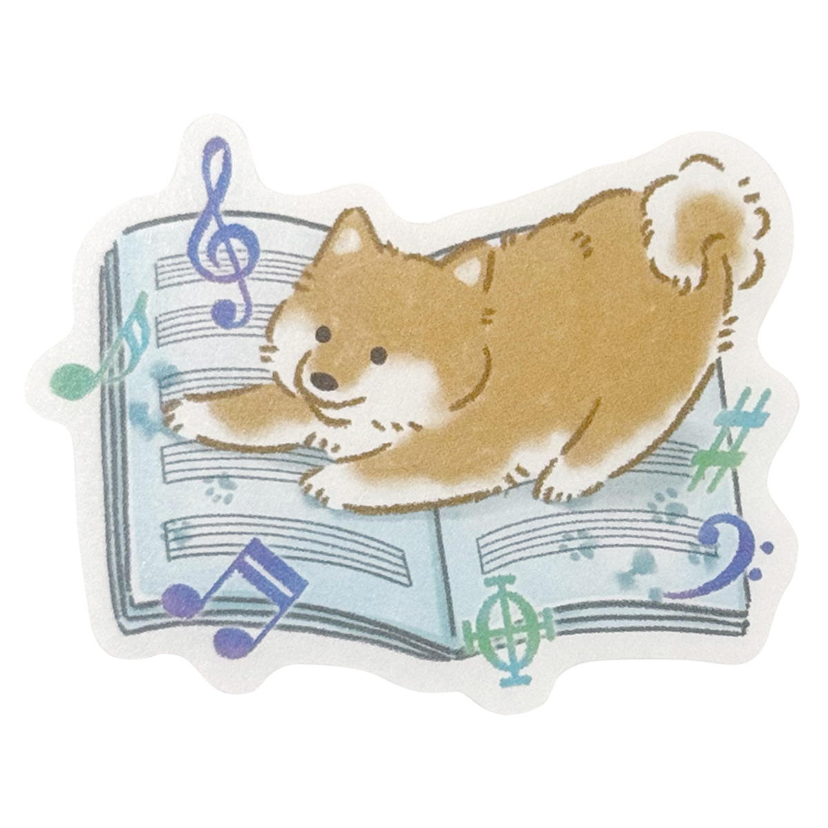 フレークシール 音楽と動物柄 301664