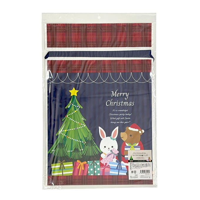 クリスマス巾着バッグ ウサギとクマ 301671
