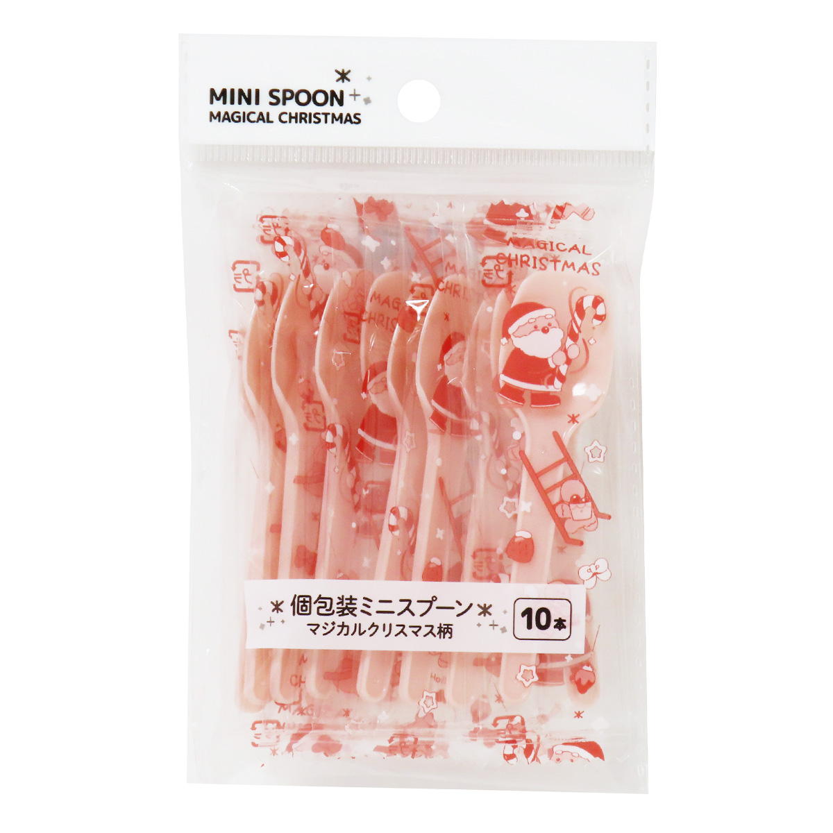個包装ミニスプーンマジカルクリスマス柄10本 301969