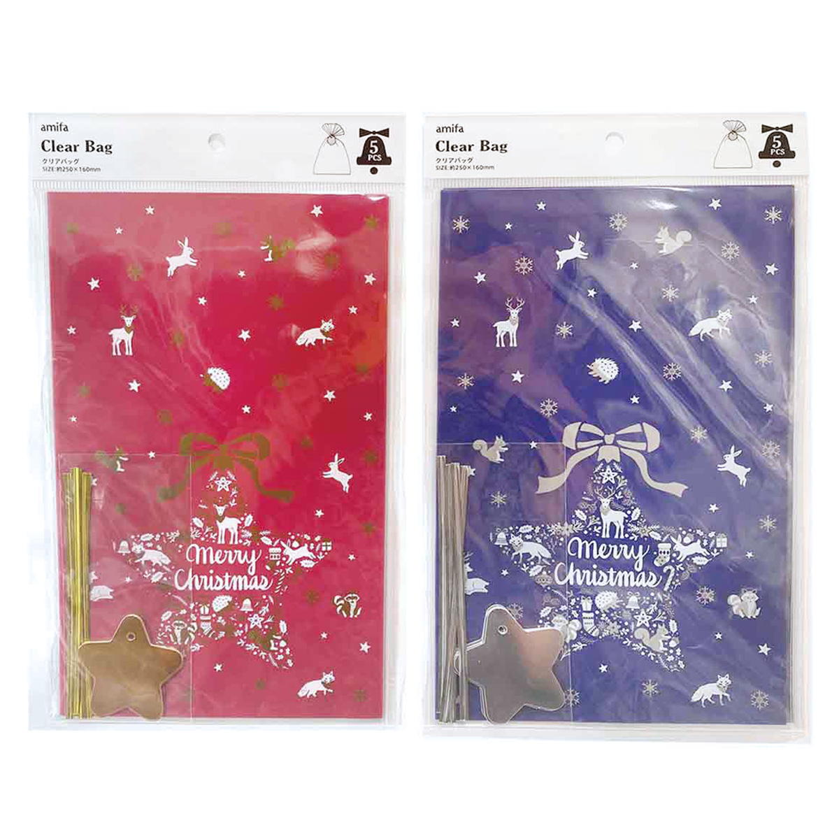 クリアバッグ L 5P クリスマスフォレスト タグ付 301978