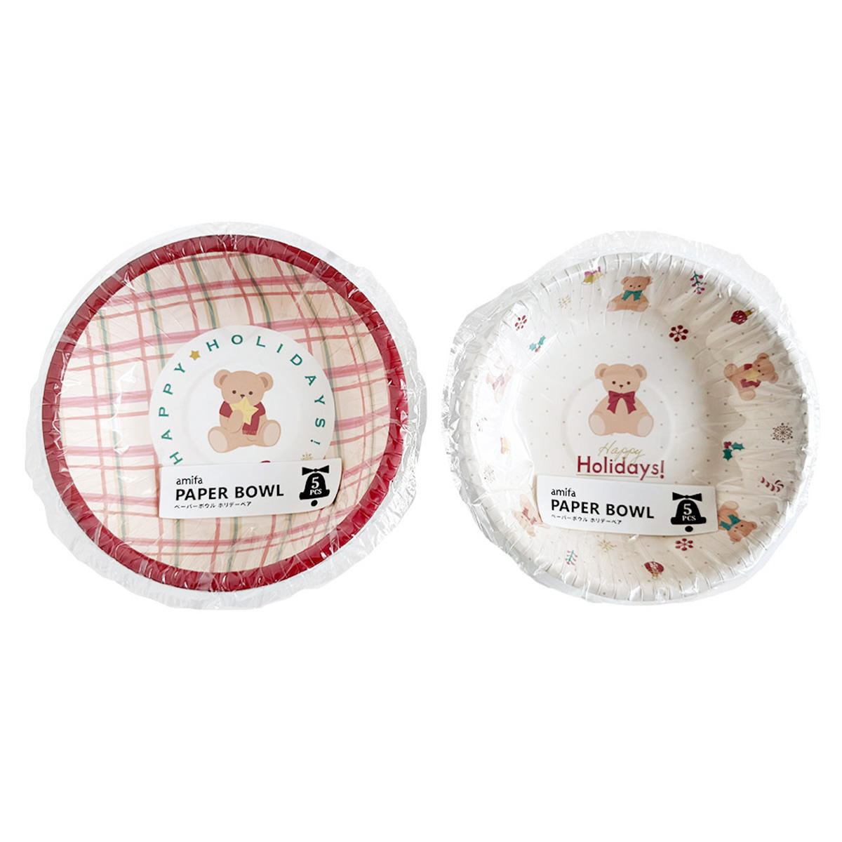 ペーパーボウル 5P ホリデーベア 302046