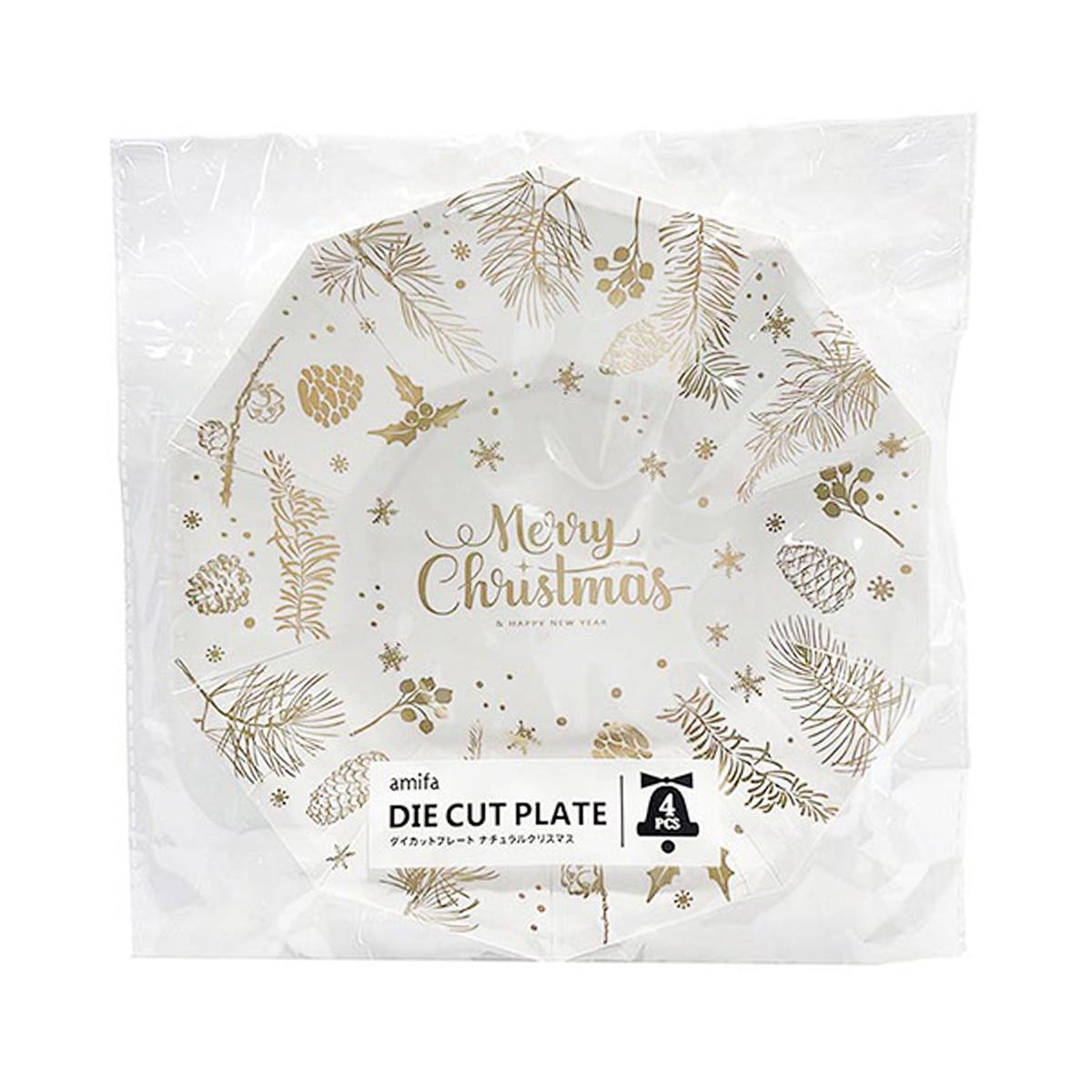 ダイカットプレート 4P ナチュラルクリスマス 302340