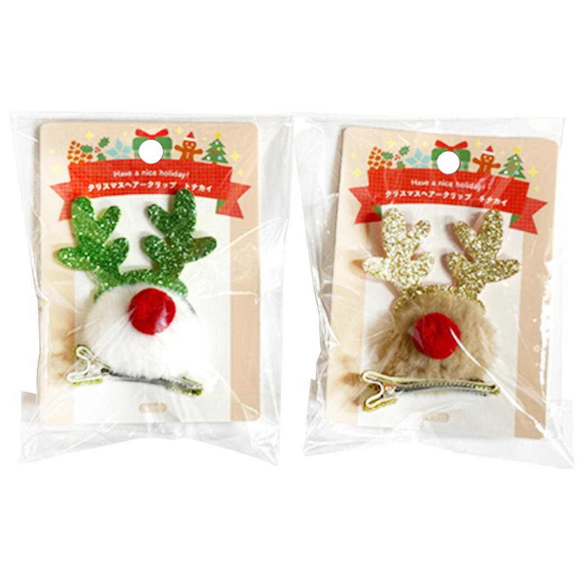 クリスマスヘアークリップ トナカイ 305110